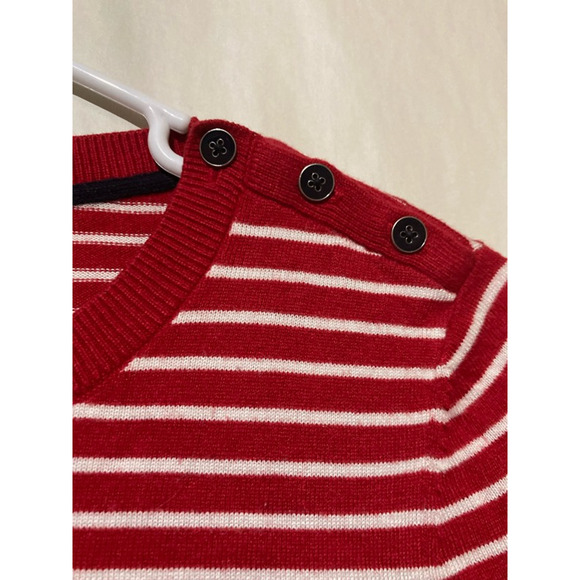 Talbots Sweater Size Small Red Striped - Picture 3 of 8